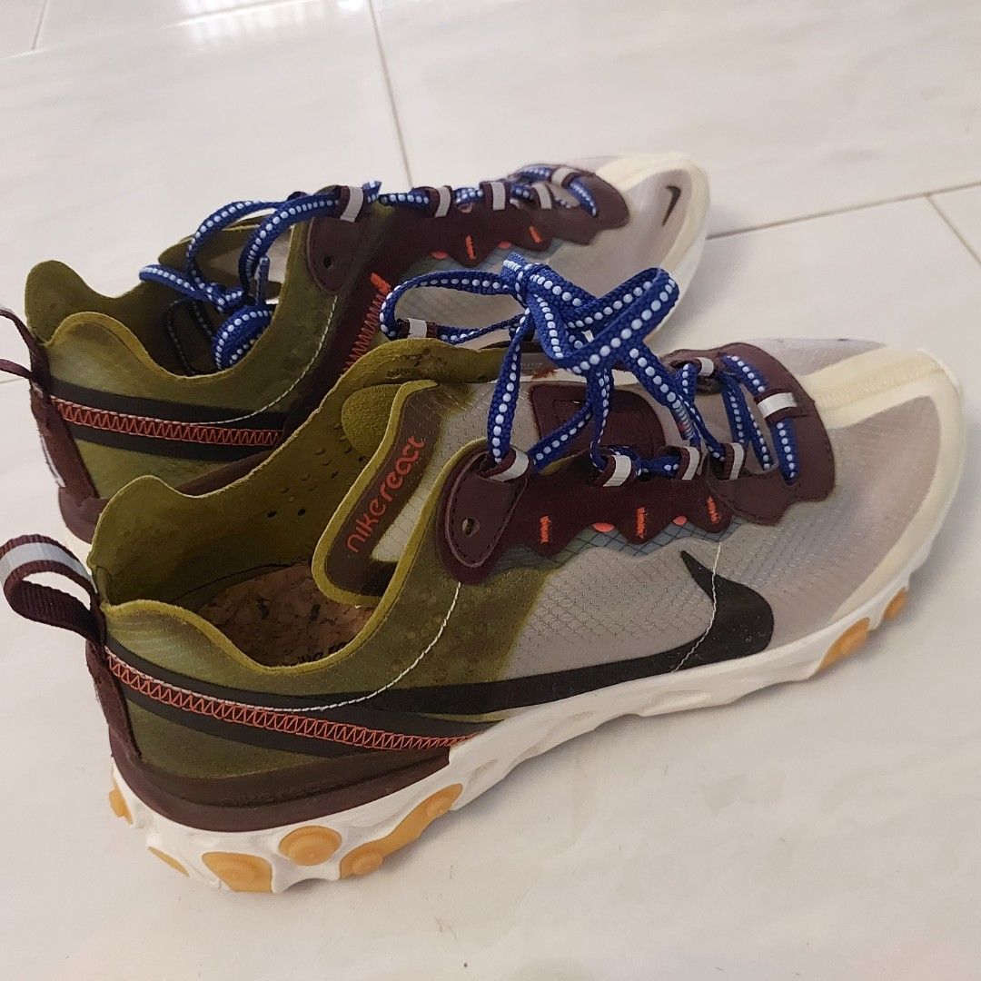 NIKE React Element 87 (Category: Sneakers) located in Singapore. Submitted by wk1828 (Listing ID 1309366818, Image 1). Description: Like NEW. Nike Element 87 Moss. Beautiful design...