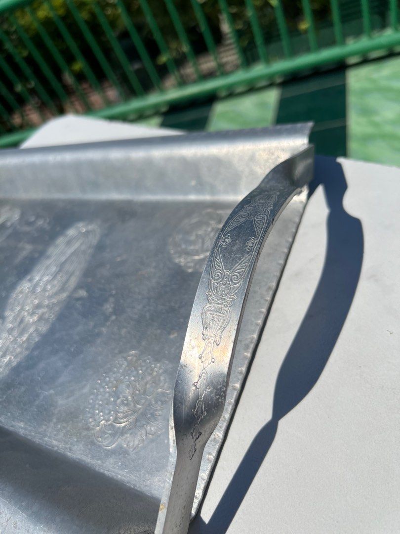 One piece pewter tray hand hammered (Category: Coffee & Tea Tableware) located in Davao. Submitted by parteawares2 (Listing ID 1309406739, Image 3). Description: One piece hand hammered pewter tray.