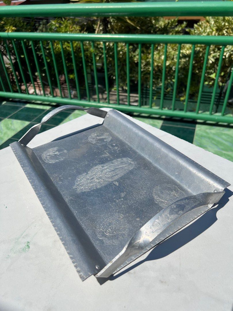 One piece pewter tray hand hammered (Category: Coffee & Tea Tableware) located in Davao. Submitted by parteawares2 (Listing ID 1309406739, Image 2). Description: One piece hand hammered pewter tray.