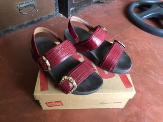 Original Fitflop Amalita Croco Leather Sandals Women's Size 37 EUR