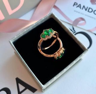 Pandora three stone vintage rosegold ring