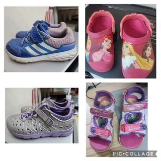 PRELOVED Lot of Branded Shoes Adidas, Crocs, Stride Ride Paw Patrol Girls Shoes and Sandals 4-7yo