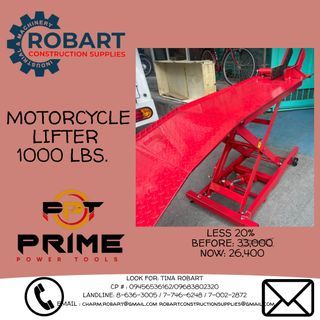 Prime Motorcycle Lifter 1000Lbs