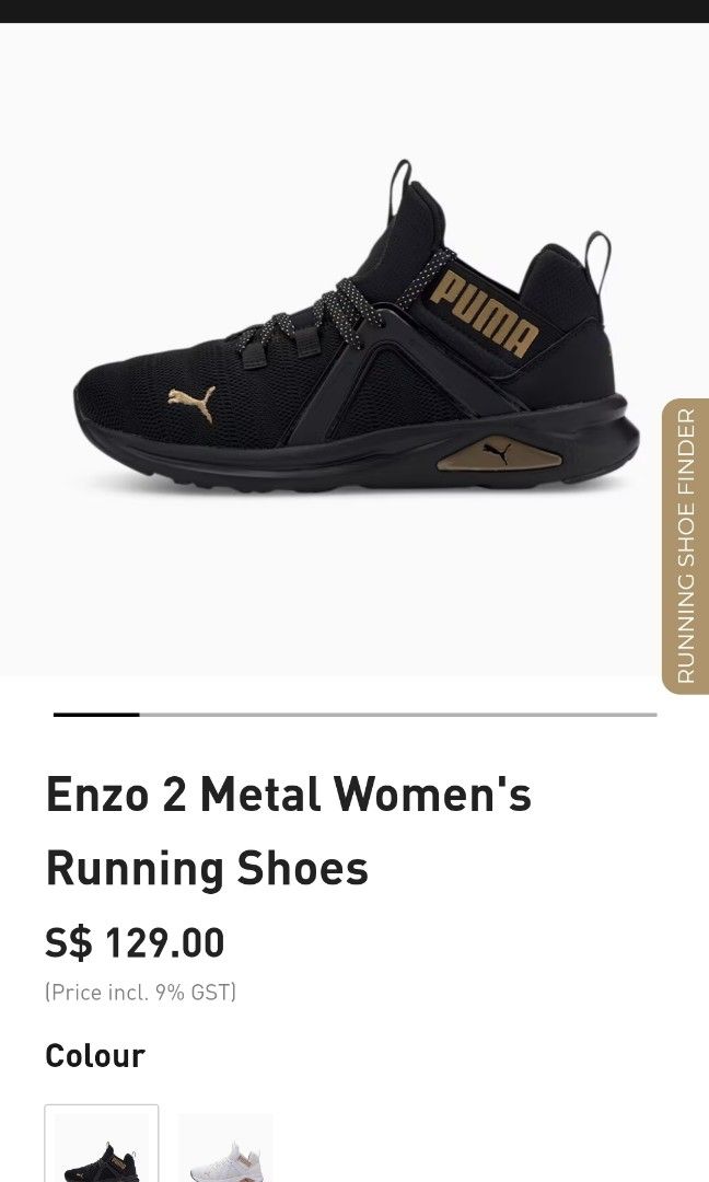 PUMA Enzo 2 Black Gold Sneakers Women s Fashion Footwear Sneakers on Carousell
