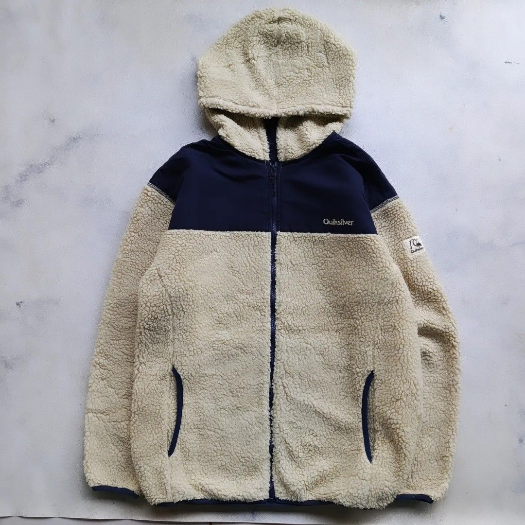 Quicksilver Sherpa Jacket Fesyen Pria Pakaian Baju Luaran di Carousell