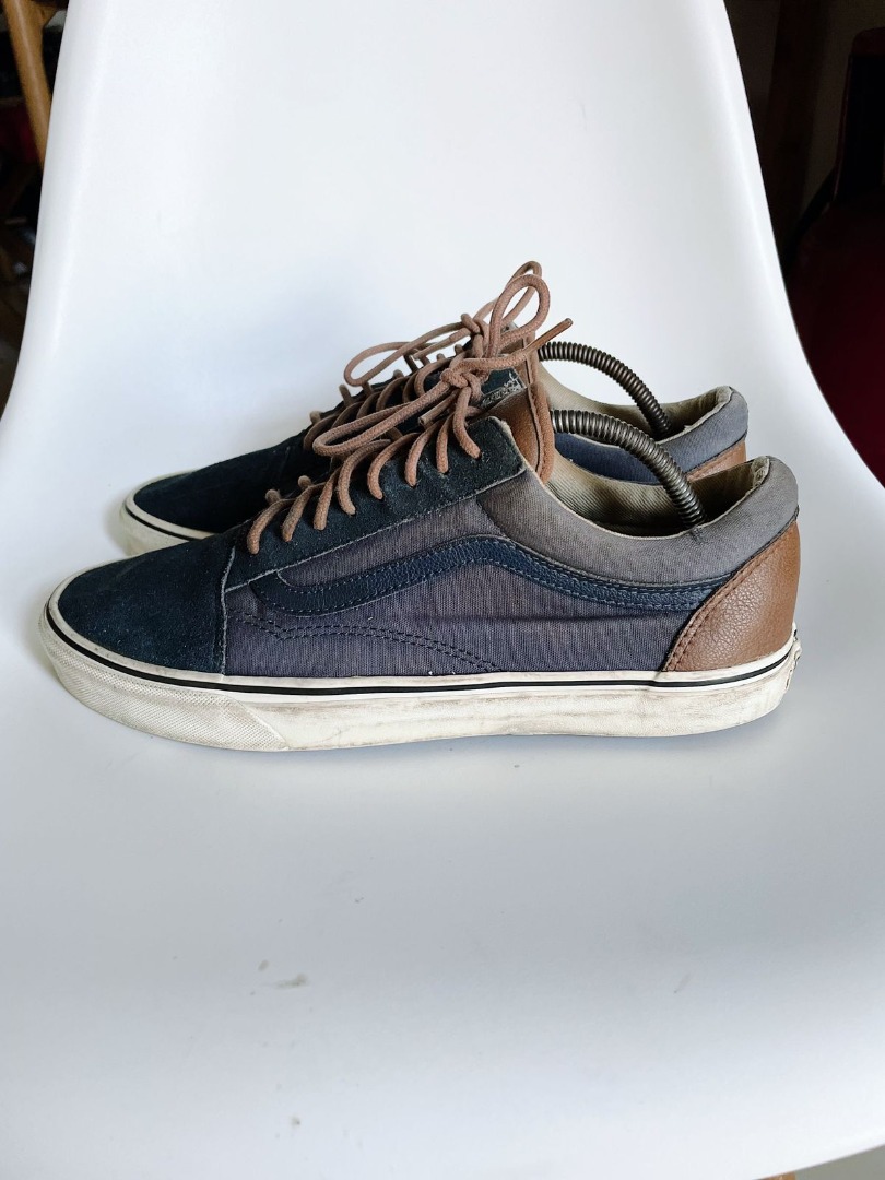 Sepatu Pria Sneaker Vans Old Skool Dress Blue Authentic Original