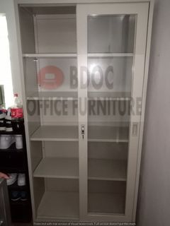 steel cabinet with sliding glass door adjustable rack / office partition / office table / office furniture