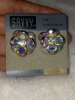 Swarovski Crystals Flower Stud Earrings