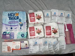 TAKE ALL Newborn diapers, breastmilk bag, milk collectors, and portable bidet