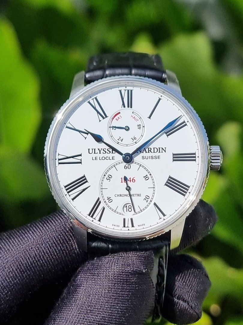 ULYSSE NARDIN MARINE TORPILLEUR 42MM 42 1183 1183-310/40 WHITE DIAL 1846 UN (Category: Watches) located in Singapore. Submitted by rollieinthedeep (Listing ID 1309402142, Image 3). Description: Fire sale 🔥 cheapest in SG! Price firm ! non nego set ! priced to clear ! Welcome trade in! Will reply all enquiries! ULYSSE NARDIN MARINE TORPILLEUR 42MM 42 1183 1183-310/40 WHITE DIAL 1846 UN BRAND NEW Dated: MAY 2021 (5 YEARS INTERNATIONAL AGENT WARRAN
