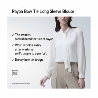 Uniqlo rayon bow tie long sleeves