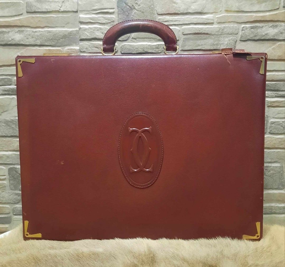 Vintage CARTIER briefcase 18k eleoctroplated hardware Men s Fashion Bags Briefcases on Carousell