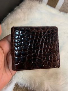 Vintage crocodile leather unisex wallet