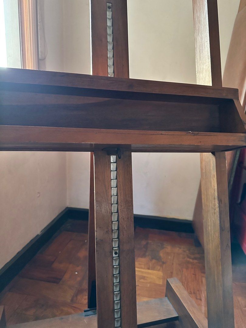 Vintage Easel - art supplies (Category: Craft Supplies & Tools) located in Quezon City. Submitted by katzlee (Listing ID 1309410469, Image 2). Description: Vintage large easel in very good condition. Almost like new and very well taken care of. Length: 2 feet Width: 2 feet 6 inches Height: 6 feet 8 inches Made of good wood. Hindi inaanay, at least 50 year old easel. Fully adjustable With 4 wheels.