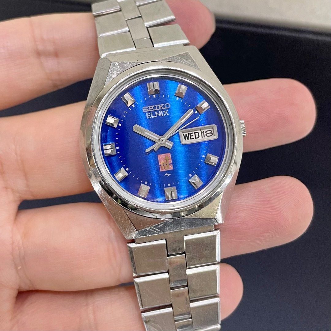 5/6迄​SALE【希少⭐️ビンテージ】SEIKO ELNIXエルニクス 青文字盤 Vintage Seiko Elnix Blue Dial Quartz Watch, Men's Fashion, Watches