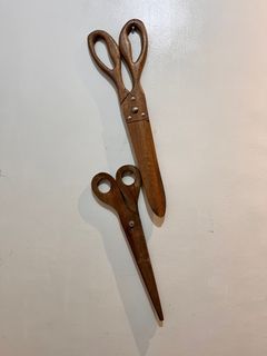 XXL Wooden Scissors Wall Decor