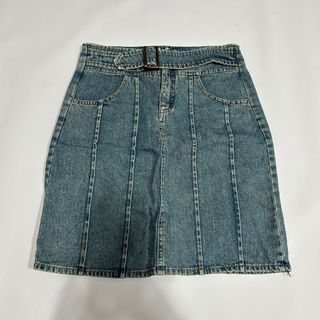 y2k denim mini skirt with belt