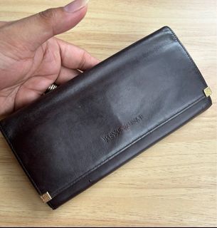 YSL Genuine Leather. Long Wallet . Vintage ysl