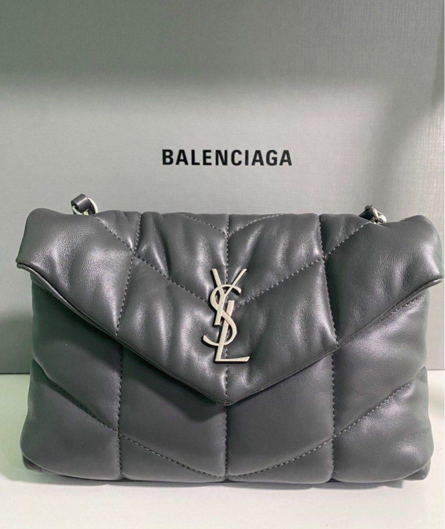 YSL Saint Laurent Toy Puffer Grey SHW