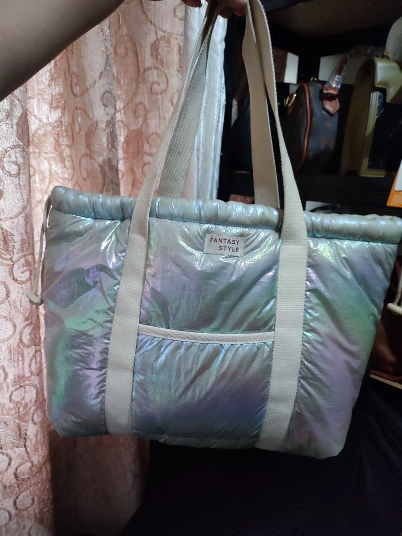 Zara iridescent tote bag discount