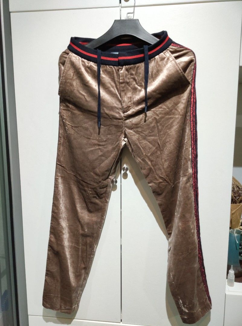 Zara velvet joggers sale