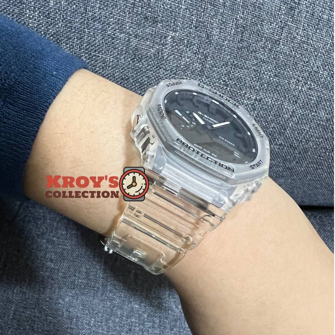 100 Original Casio G Shock GA 2100SKE Transparent Resin Band Men Sport Watch