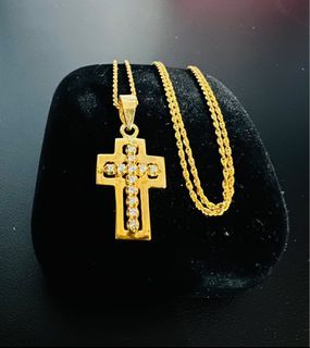 14k cross diamond necklace