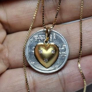 18k Japan Gold Diamond Heart Pendant