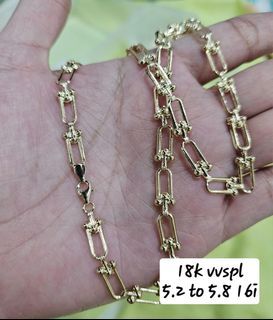 18K Saudi Gold mini hardware necklace