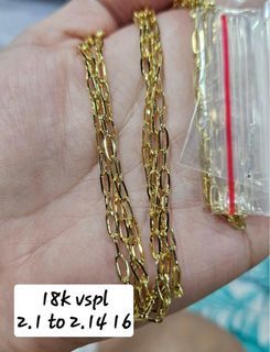 18K Saudi Gold paperclip necklace