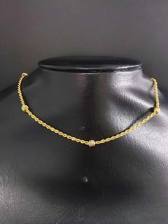 18K Saudi Gold station rope necklace