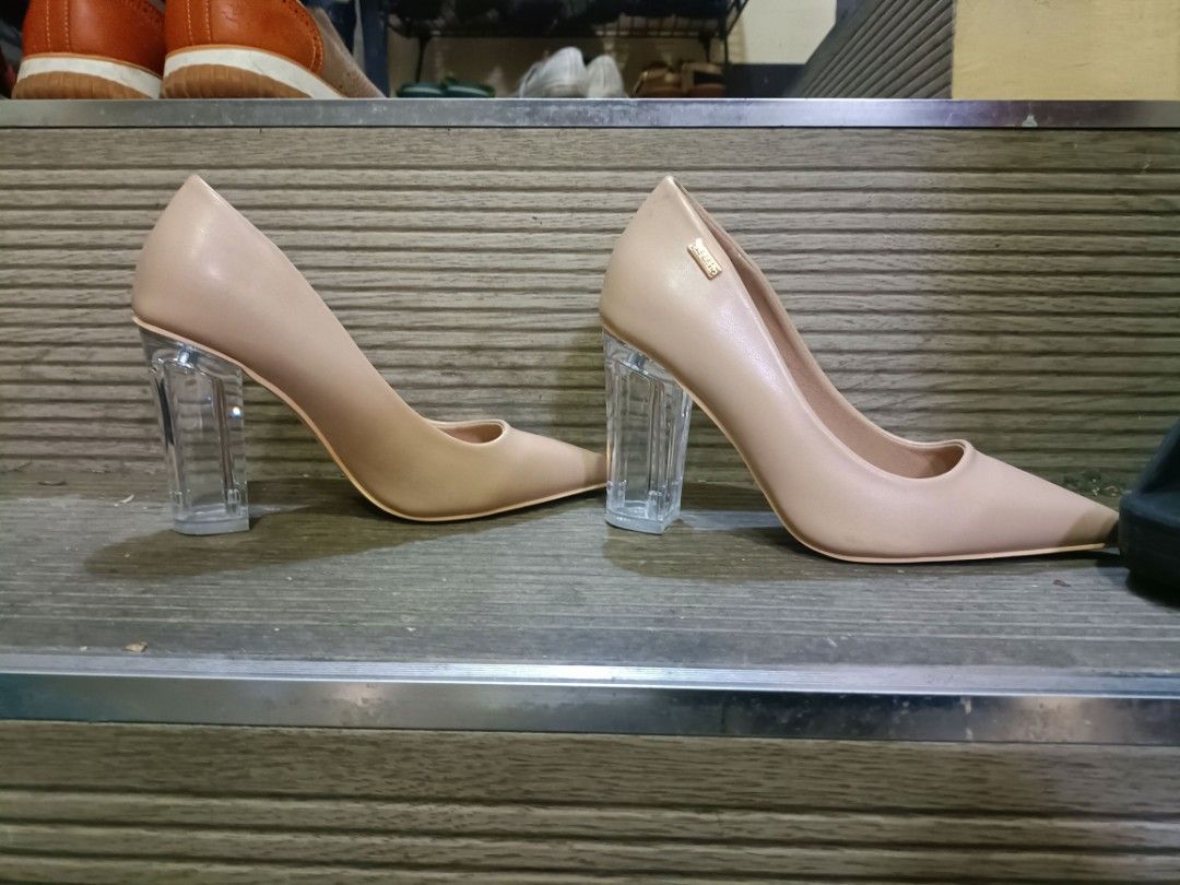 Alberto Nude Glass Transparent Heels Size 35 US 5 Women s Fashion Footwear Heels on Carousell
