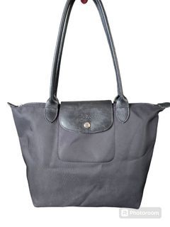 Auth Longchamp Black Nylon Long Strap Shoulder Bag