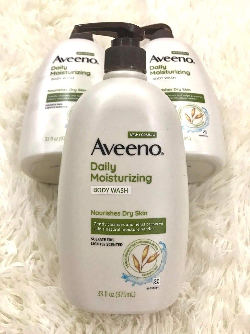 Aveeno Body Wash 975ml (Category: Bath) located in Manila. Submitted by joiego (Listing ID 1309621756, Image 3). Description: PM for the price 😊 AVEENO BODY WASH 975ml 💚 Daily Moisturizing 💙 Skin Relief 💜 Stress Relief.