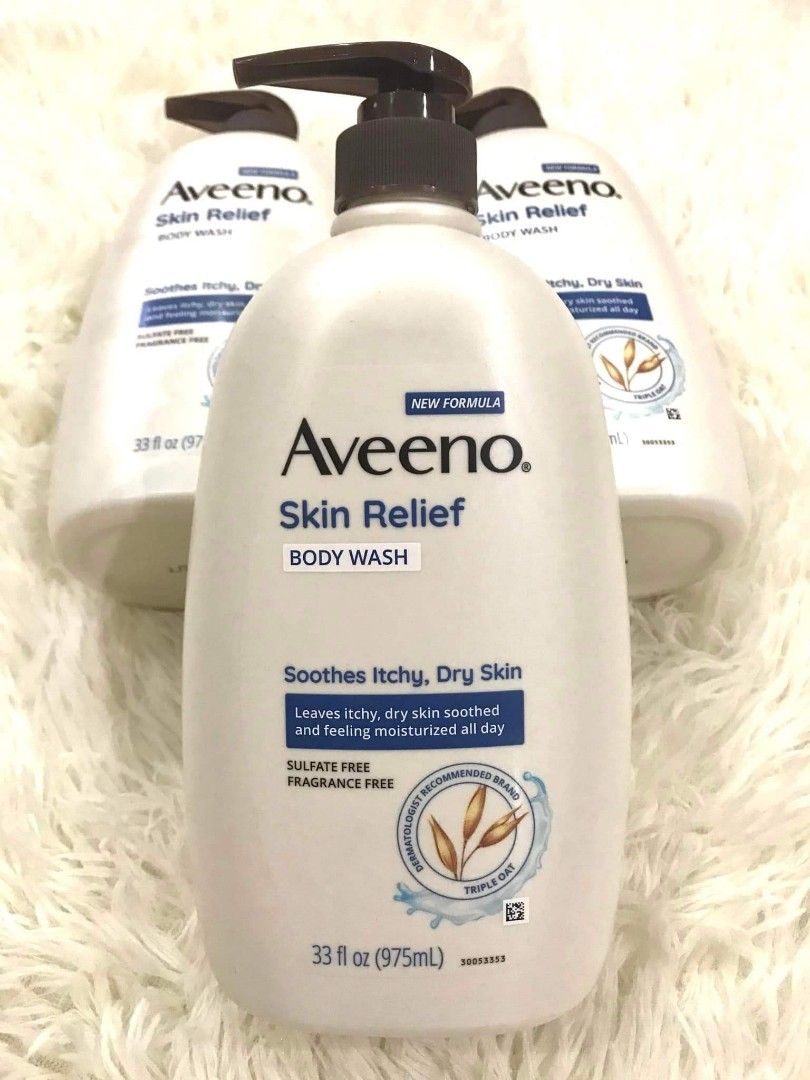 Aveeno Body Wash 975ml (Category: Bath) located in Manila. Submitted by joiego (Listing ID 1309621756, Image 1). Description: PM for the price 😊 AVEENO BODY WASH 975ml 💚 Daily Moisturizing 💙 Skin Relief 💜 Stress Relief.