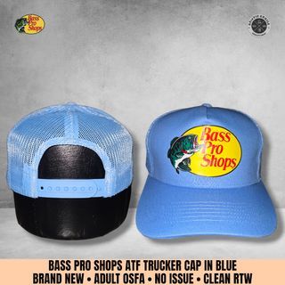 BASS PRO SHOPS TRUCKER CAP
IN TISOY BLUE 
BRAND NEW 
ADULT OSFA
NO ISSUE 
CLEAN RTW
850+SF