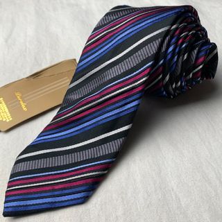 Black Red Blue Stripes Necktie