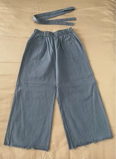 Blue Trousers with Belt