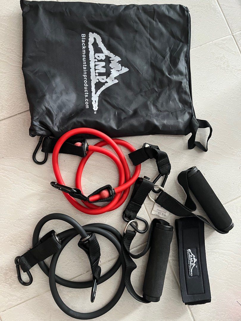 B.M.P black mountain resistance bands Sports Equipment Exercise Fitness Toning Stretching Accessories on Carousell
