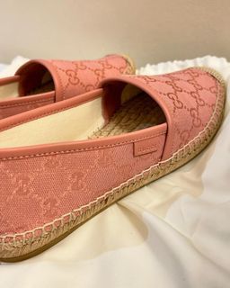 (BRAND NEW UNUSED) Original Gucci Espadrilles Shoes (Pink/Peach) Size 5
