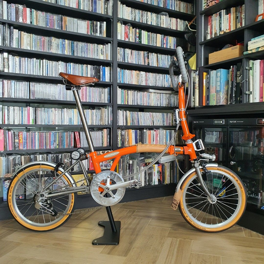 Brompton 6-Speed Signal Orange M6LX (P Line) P-Bar Handlebar