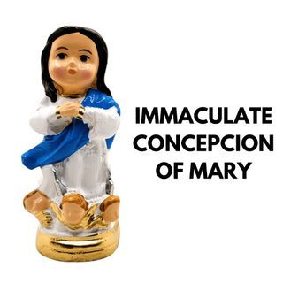 Chibi Religious Mini Statues Immaculate Concepcion of Mary 3.5 to 4 inches