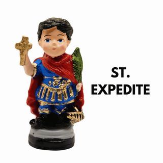 Chibi Religious Mini Statues St. Expedite 3.5 to 4 inches