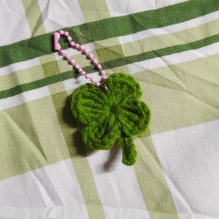 Crochet Clover Keychain