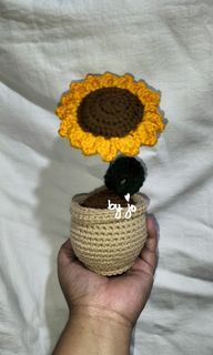 Crochet Potted Sunflower Plants by jo