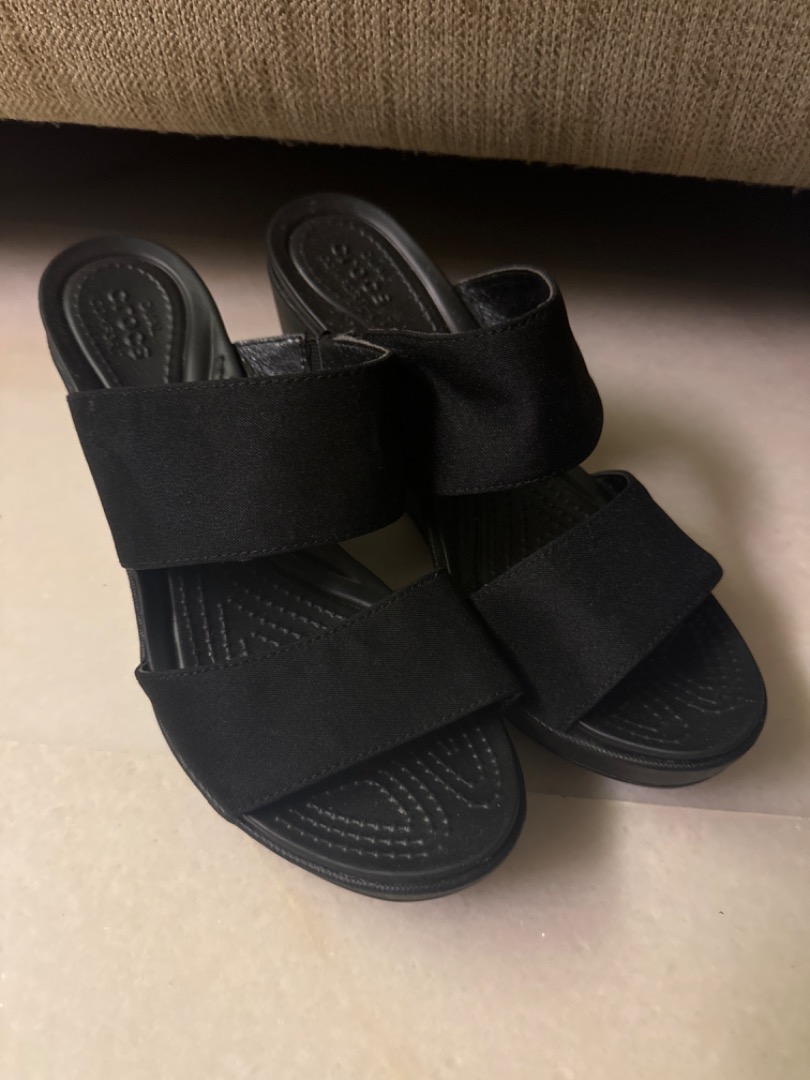 Crocs dual comfort classic black lightweight wedge