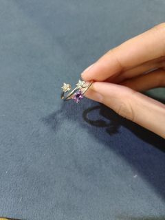 Dainty natural amethyst open ring