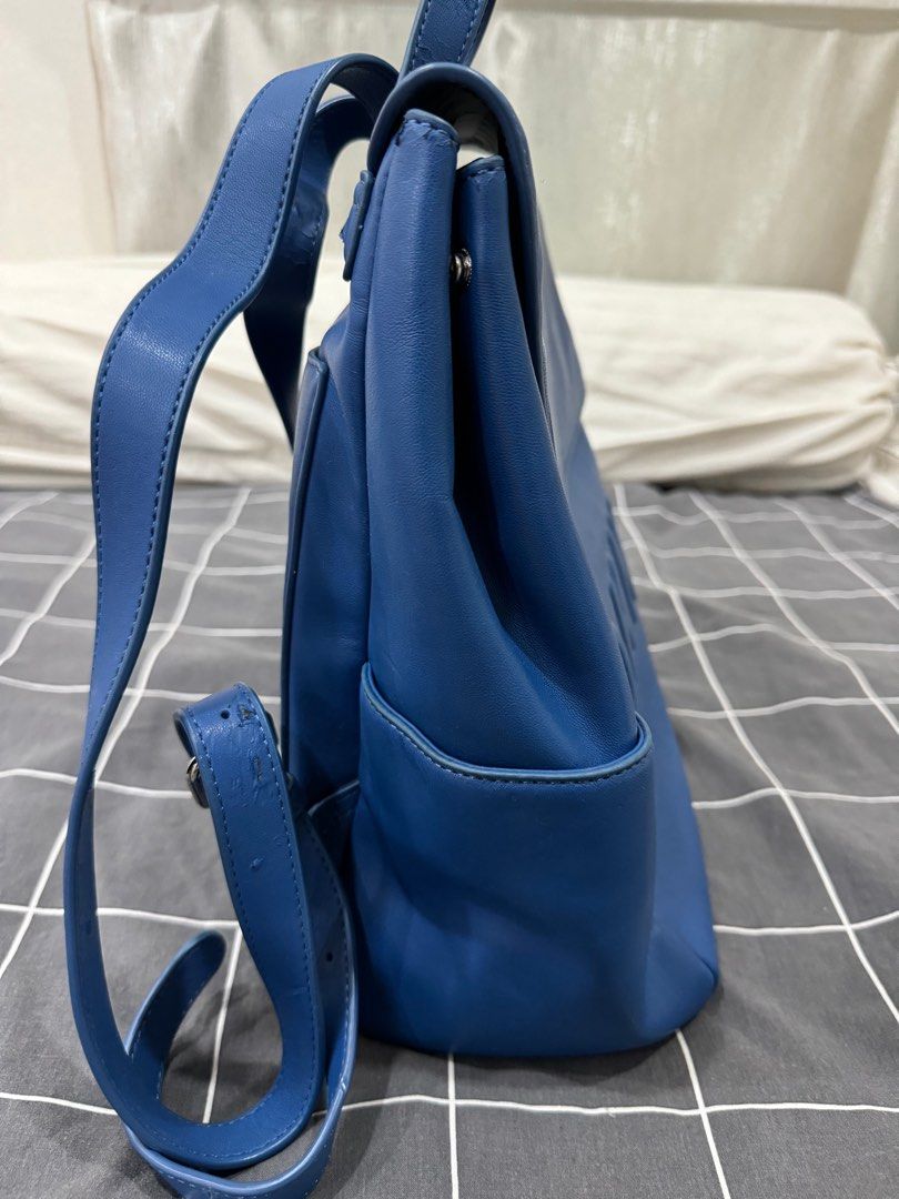 Dkny Tilly Medium Backpack Blue Leather Women s Fashion Bags Wallets Backpacks on Carousell