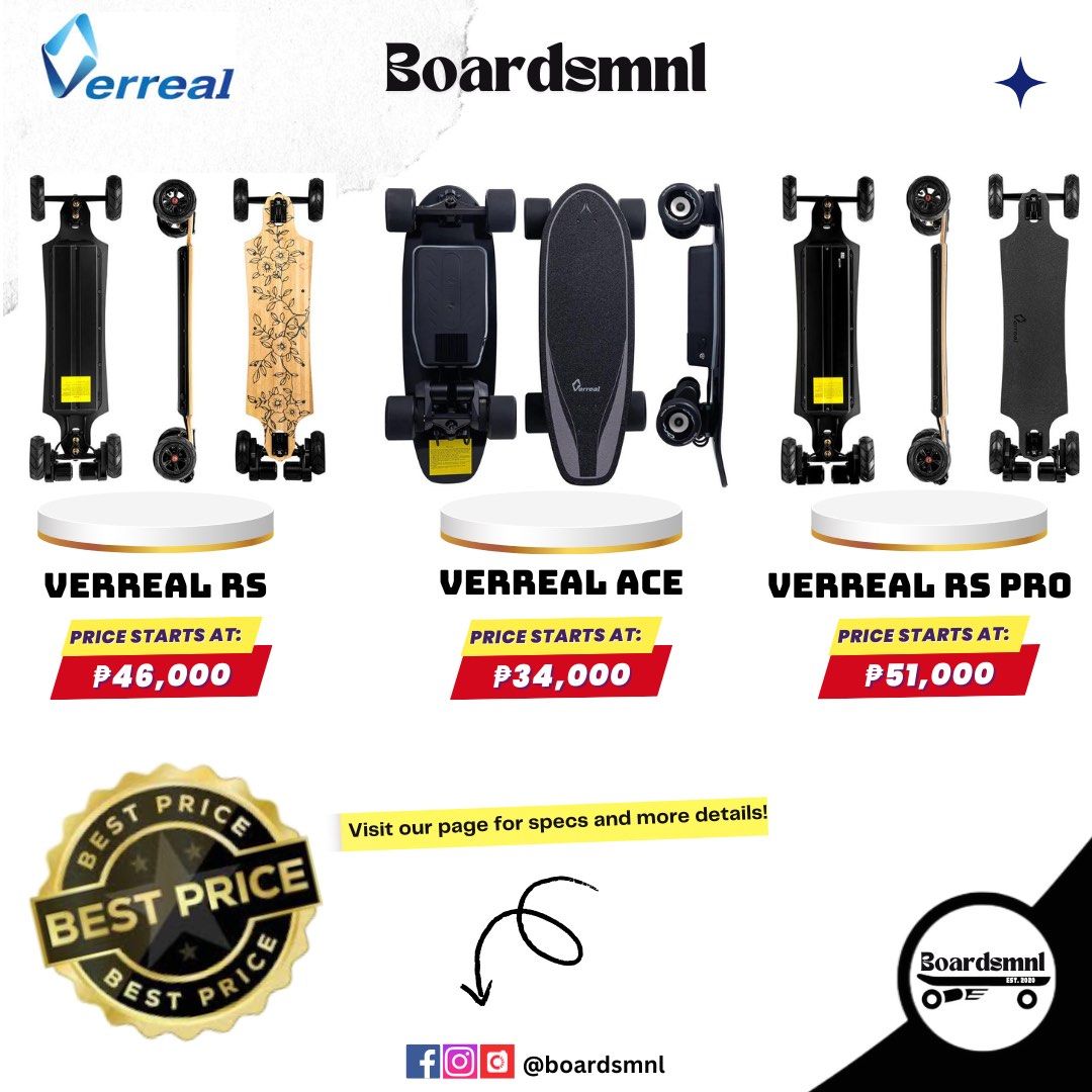 Electric Skateboards 🛹 (Category: Skates, Rollerblades & Scooters) located in Pasig City. Submitted by boardsmnl (Listing ID 1309686866, Image 3). Description: 𝟱𝟬% 𝐃𝐎𝐖𝐍𝐏𝐀𝐘𝐌𝐄𝐍𝐓 𝐎𝐍𝐋𝐘 𝐓𝐎 𝐏𝐋𝐀𝐂𝐄 𝐀𝐍 𝐎𝐑𝐃𝐄𝐑! 📣 𝐕𝐄𝐑𝐑𝐄𝐀𝐋 • 𝐓𝐘𝐍𝐄𝐄 • 𝐀𝐂𝐄𝐃𝐄𝐂𝐊 • 𝐌𝐀𝐗𝐅𝐈𝐍𝐃 • 𝐀𝐏𝐒𝐔𝐁𝐎𝐀𝐑𝐃 • 𝐎𝐌𝐖 • 𝐄𝐋𝐄𝐂𝐓𝐑𝐈𝐂 𝐒𝐊𝐀𝐓𝐄𝐁𝐎𝐀𝐑𝐃𝐒 Electric Skateboard Shop since 2020 that is the cheapest in the market yet has th