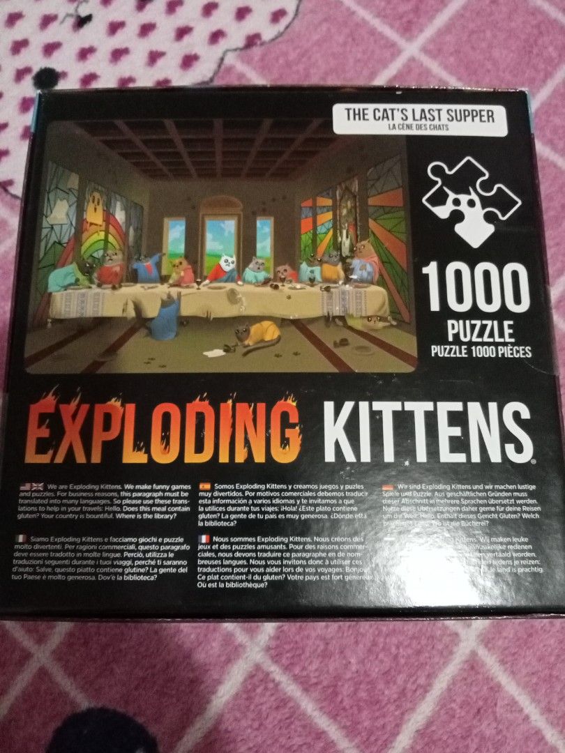 EXPLODING KITTENS PUZZLE (Category: Board Games & Puzzles) located in Singapore. Submitted by missylurve (Listing ID 1309620667, Image 2). Description: BNIB Self collect.
